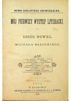 Mój pierwszy występ literacki 1890 r.