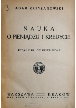 Nauka o pieniądzu i kredycie 1922 r.