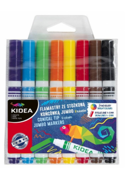 Pisaki ze stożkową końcówką Jumbo 8 kol KIDEA