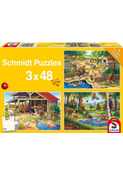 Puzzle 3x48 Moje ulubione zwierzęta G3