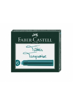 Naboje krótkie turkus 6szt FABER CASTELL