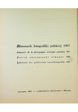 Almanach Fotografiki Polskiej 1963