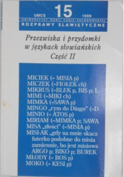 Przezwiska i przydomki w językach słowiańskich