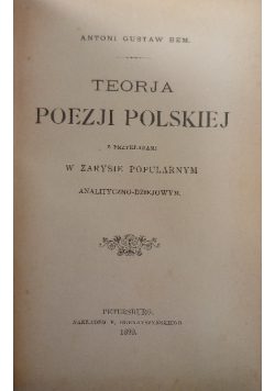 Teoria poezji polskiej 1899 r