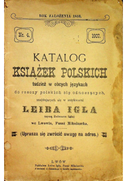 Katalog książek polskich 1907 r.