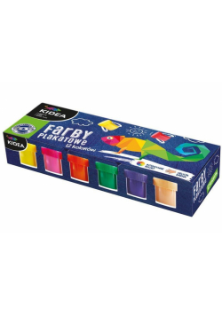 Farby plakatowe 12 kolorów x 20ml KIDEA