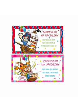 Zaproszenia Kids (opakowanie 10 sztuk) Mix wzorów