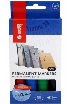Marker permanentny 3mm 4 kolory MemoBe