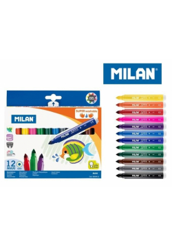 Flamastry maxi Super Washable 12 kolorów MILAN
