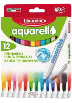 Mazaki Aquarello wodne 12 kolorów FIBRACOLOR