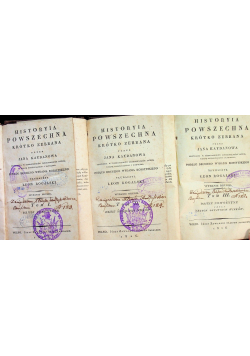 Historyia powszechna krótko zebrana Tom I do III 1826 r.