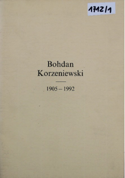 Bohdan Korzeniewski 1905 1992