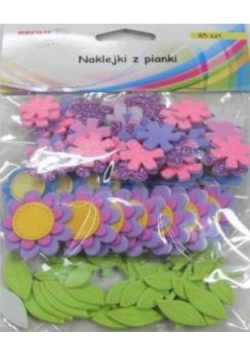 Naklejki z pianki kwiatki 85szt