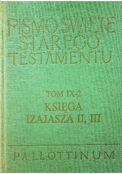 Pismo Święte Starego Testamentu Tom IX część 2