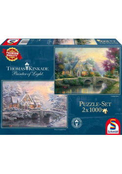 Puzzle 2 x 1000 Thomas Kinkade Lamplight Wiosna/Zima