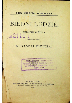 Biedni ludzie Obrazki z życia 1890 r.