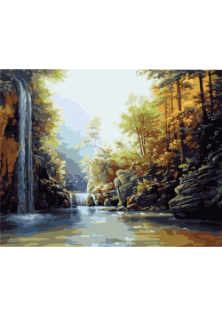 Malowanie po numerach - Poranny wodospad 40x50cm