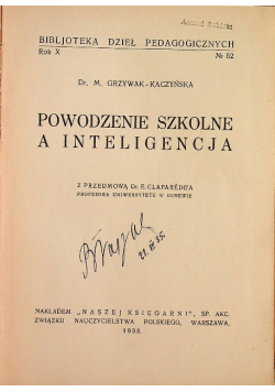 Powodzenie szkolne a inteligencja 1935 r.