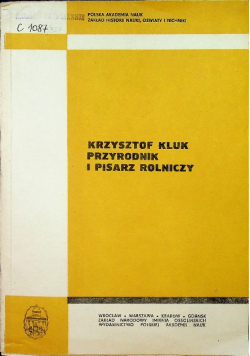 Krzysztof Kluk Przyrodnik i Pisarz Rolniczy