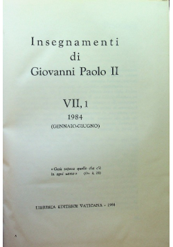 Insegnamenti di Giovanni Paolo II Tom VII Część 1