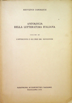 Antologia della literatura italiana Volume III