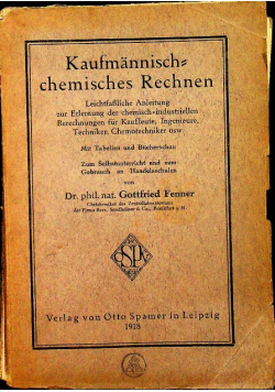 Kaufmannisch Chemisches Rechnen 1918 r.