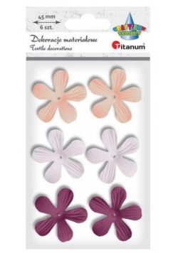 Kwiaty materiałowe pianka 3D 45mm mix 6szt