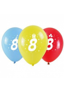Balony z nadrukiem 8 28cm 3szt