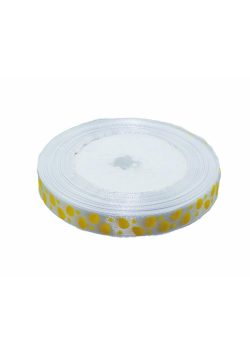 Wstążka satynowa wielkanocna biała 12mmx22m
