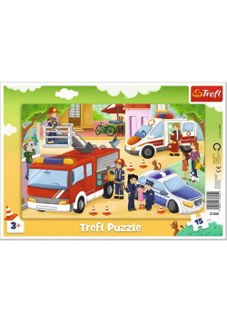 Puzzle ramkowe 15 Pojazdy interwencyjne TREFL