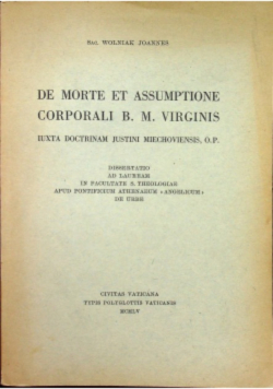De morte et  assumptione corporali B M Virginis