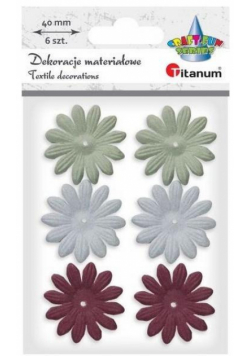 Kwiaty materiałowe pianka 3D 40mm mix 6szt