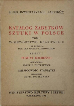 Katalog zabytków sztuki w Polsce Powiat Bocheński