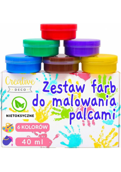 Farby do malowania palcami 6x40ml