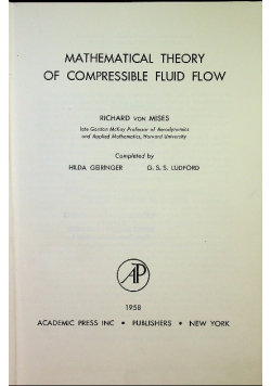 Mathematical Theory of Compressible Fluid Flow