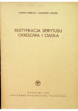 Rektyfikacja spirytusu okresowa i ciągła