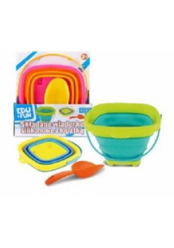 Składane wiaderko silikonowe z łopatką mix Edu&Fun