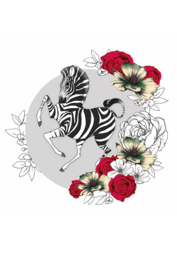 Karnet Swarovski kwadrat CL1425 Zebra kwiaty