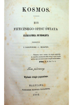 Kosmos rys fizycznego opisu świata 1852 r.