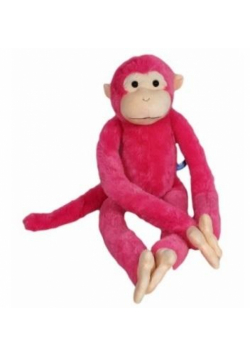 Małpa różowa na rzepy 85cm