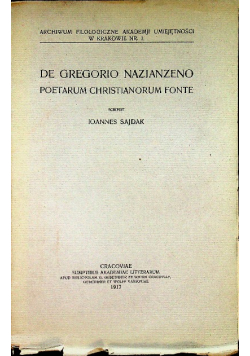 De Gregorii Nazianzeni Epistulis 1917 r