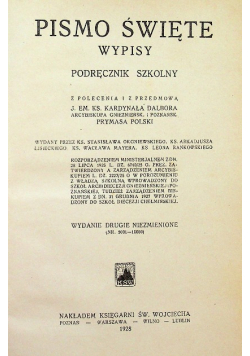 Pismo Święte wypisy podręcznik szkolny 1928 r.