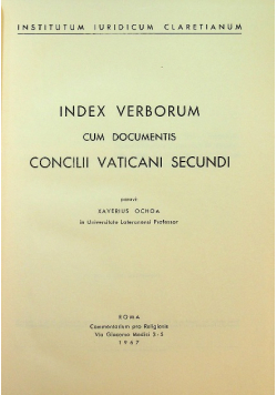 Index verborum cum documentis Concilii Vaticani Secundi