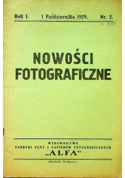 Nowości fotograficzne Nr 2 1929 r.