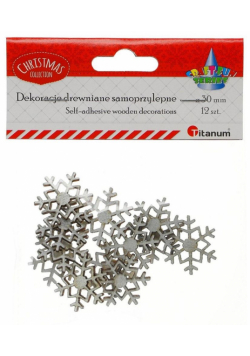 Drewniane płatki śniegu samoprzylepne 12 szt