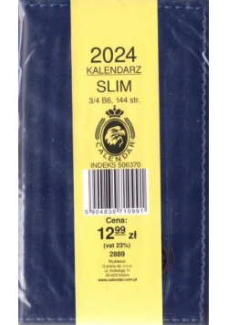 Kalendarz 2024 B6 Slim granatowy