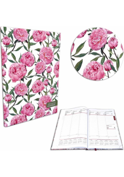 Kalendarz 2023 A4 tygodniowy soft touch peonie
