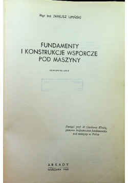 Fundamenty i konstrukcje wsporcze pod maszyny