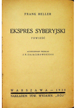 Ekspres Syberyjski 1930 r.