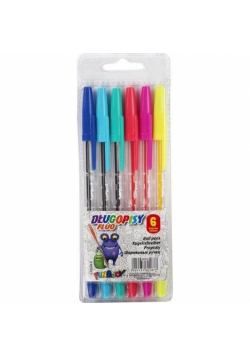 Długopisy fluo 6 kolorów